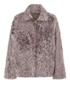 Lambskin Jackets<WERNER CHRIST Agathe: Blouson-Style Short Jacket French Gray