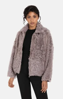 Lambskin Jackets<WERNER CHRIST Agathe: Blouson-Style Short Jacket French Gray