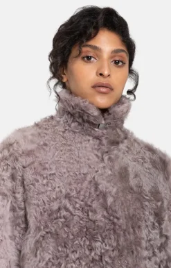 Lambskin Jackets<WERNER CHRIST Agathe: Blouson-Style Short Jacket French Gray