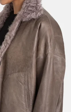 Lambskin Jackets<WERNER CHRIST Agathe: Blouson-Style Short Jacket French Gray