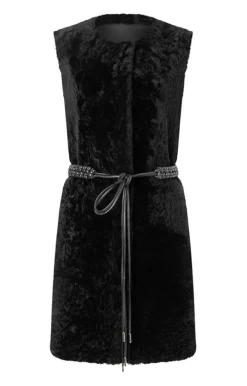 Leather Jackets<WERNER CHRIST Aisha: Reversible Waistcoat With Belt Black