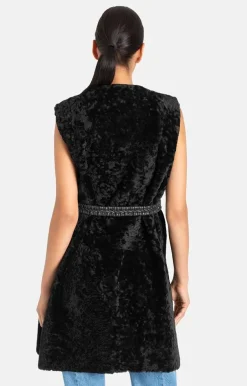 Leather Jackets<WERNER CHRIST Aisha: Reversible Waistcoat With Belt Black