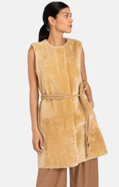 Lambskin Jackets<WERNER CHRIST Aisha: Reversible Waistcoat With Belt Fresh Lime