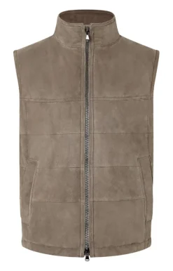 Leather Jackets<WERNER CHRIST Alberto: Quilted Waistcoat Mud Brown