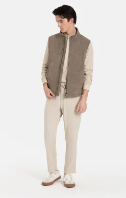 Leather Jackets<WERNER CHRIST Alberto: Quilted Waistcoat Mud Brown