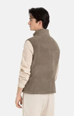 Leather Jackets<WERNER CHRIST Alberto: Quilted Waistcoat Mud Brown