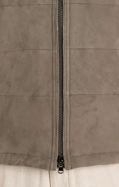 Leather Jackets<WERNER CHRIST Alberto: Quilted Waistcoat Mud Brown