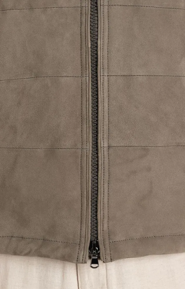 Leather Jackets<WERNER CHRIST Alberto: Quilted Waistcoat Mud Brown