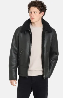 Lambskin Jackets<WERNER CHRIST Alim: Grained Pilot Jacket Crafted In Lambski Black