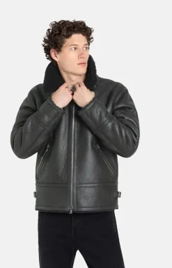 Lambskin Jackets<WERNER CHRIST Alim: Grained Pilot Jacket Crafted In Lambski Black