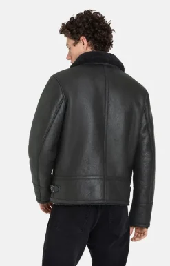 Lambskin Jackets<WERNER CHRIST Alim: Grained Pilot Jacket Crafted In Lambski Black