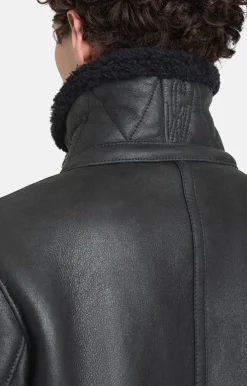 Lambskin Jackets<WERNER CHRIST Alim: Grained Pilot Jacket Crafted In Lambski Black
