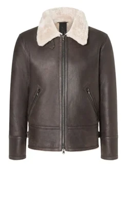 Lambskin Jackets<WERNER CHRIST Alim: Grained Pilot Jacket Crafted In Lambski Chocolate