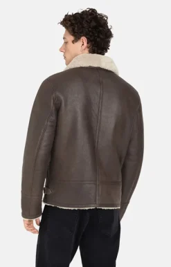 Lambskin Jackets<WERNER CHRIST Alim: Grained Pilot Jacket Crafted In Lambski Chocolate