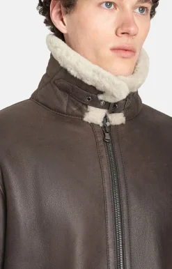 Lambskin Jackets<WERNER CHRIST Alim: Grained Pilot Jacket Crafted In Lambski Chocolate