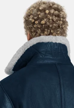 Lambskin Jackets<WERNER CHRIST Alim: Pilot Jacket Crafted In Lambskin Blue