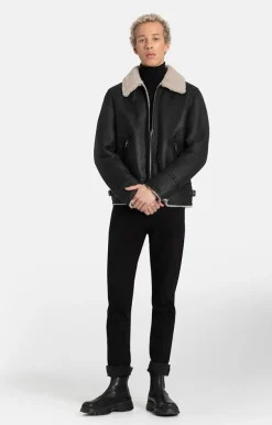 Lambskin Jackets<WERNER CHRIST Alim: Pilot Jacket Crafted In Lambskin Anthracite