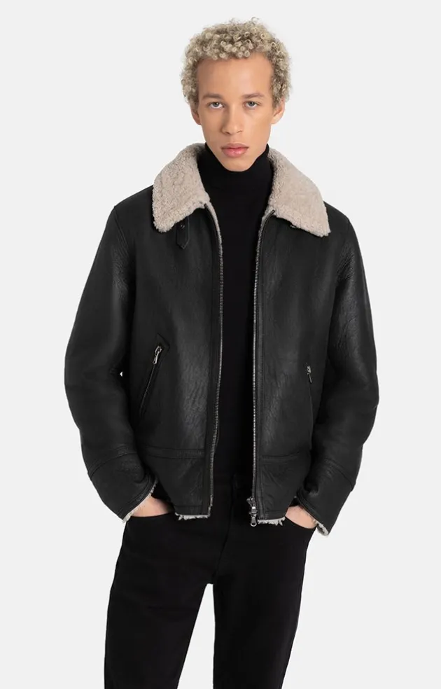 Lambskin Jackets<WERNER CHRIST Alim: Pilot Jacket Crafted In Lambskin Anthracite