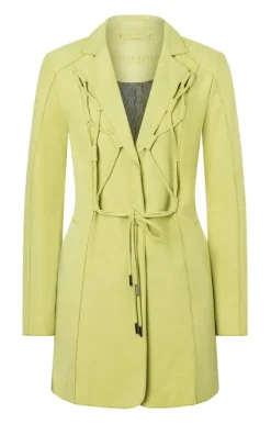 Leather Jackets<WERNER CHRIST Alison: Light Coat With Tailored Waist Fresh Lime