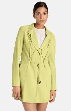 Leather Jackets<WERNER CHRIST Alison: Light Coat With Tailored Waist Fresh Lime