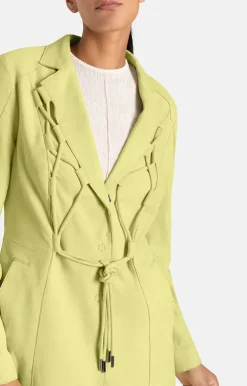 Leather Jackets<WERNER CHRIST Alison: Light Coat With Tailored Waist Fresh Lime
