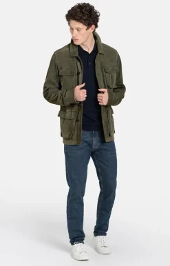 Leather Jackets<WERNER CHRIST Anton: Light Field Jacket In Goatskin Suede Moss Green