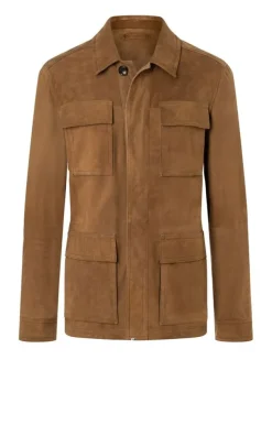 Leather Jackets<WERNER CHRIST Anton: Light Field Jacket In Goatskin Suede Tobacco