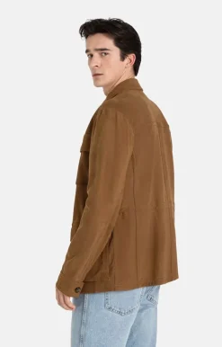 Leather Jackets<WERNER CHRIST Anton: Light Field Jacket In Goatskin Suede Tobacco