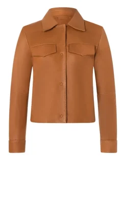 Leather Jackets<WERNER CHRIST Arielle: Cropped Field-Jacket Cognac