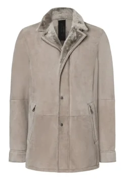 Lambskin Jackets<WERNER CHRIST Aron: Masculine Jacket With Metal Details French Gray