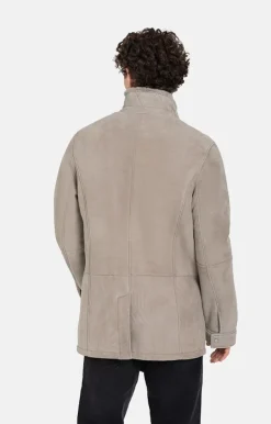 Lambskin Jackets<WERNER CHRIST Aron: Masculine Jacket With Metal Details French Gray