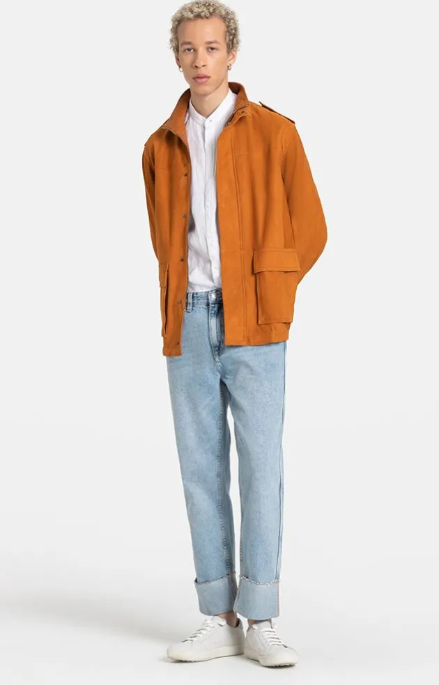 Leather Jackets<WERNER CHRIST August: Sporty Jacket With Field Character Cognac