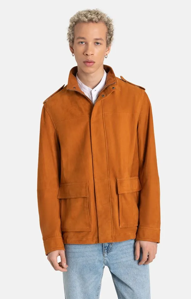 Leather Jackets<WERNER CHRIST August: Sporty Jacket With Field Character Cognac