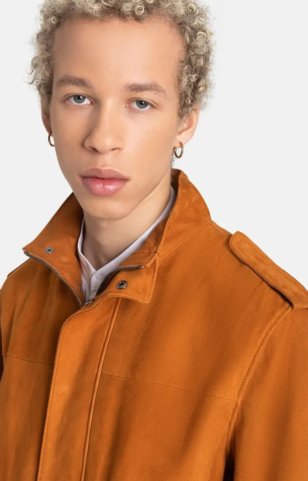 Leather Jackets<WERNER CHRIST August: Sporty Jacket With Field Character Cognac