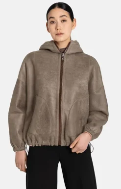 Lambskin Jackets<WERNER CHRIST Augusta: Oversized Blouson Dusty Rose