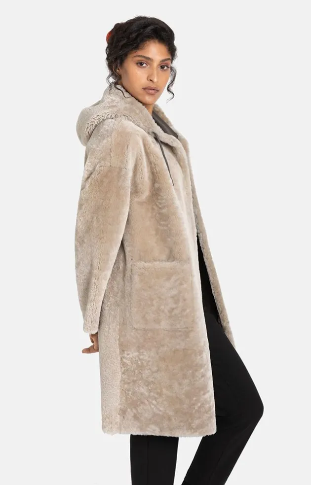 Lambskin Jackets<WERNER CHRIST Aya: Casual, Comfortable Parka Style Stone