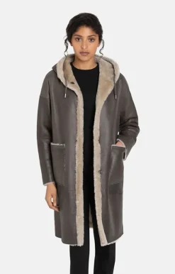 Lambskin Jackets<WERNER CHRIST Aya: Casual, Comfortable Parka Style Stone