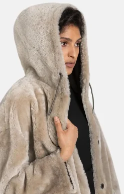 Lambskin Jackets<WERNER CHRIST Aya: Casual, Comfortable Parka Style Stone