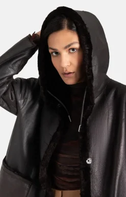 Lambskin Jackets<WERNER CHRIST Aya: Casual, Comfortable Parka Style Chocolate