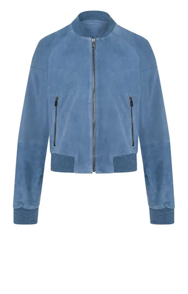 Leather Jackets<WERNER CHRIST Babsi: College Blouson With Deep Sleeve Jeans Blue