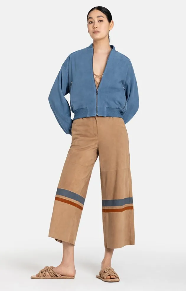 Leather Jackets<WERNER CHRIST Babsi: College Blouson With Deep Sleeve Jeans Blue