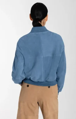 Leather Jackets<WERNER CHRIST Babsi: College Blouson With Deep Sleeve Jeans Blue