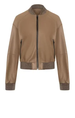 Leather Jackets<WERNER CHRIST Babsi: College Blouson With Deep Set Sleeves Tobacco
