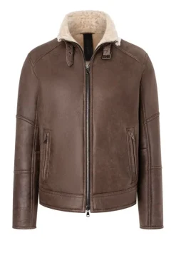 Lambskin Jackets<WERNER CHRIST Basti: Lambskin Jacket In Bomber Style Chocolate