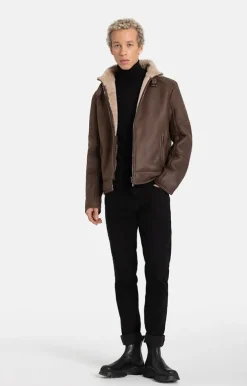 Lambskin Jackets<WERNER CHRIST Basti: Lambskin Jacket In Bomber Style Chocolate
