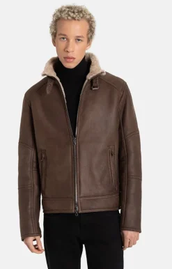Lambskin Jackets<WERNER CHRIST Basti: Lambskin Jacket In Bomber Style Chocolate