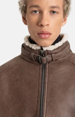 Lambskin Jackets<WERNER CHRIST Basti: Lambskin Jacket In Bomber Style Chocolate