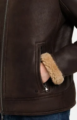 Lambskin Jackets<WERNER CHRIST Basti: Lambskin Jacket In Bomber Style Chocolate