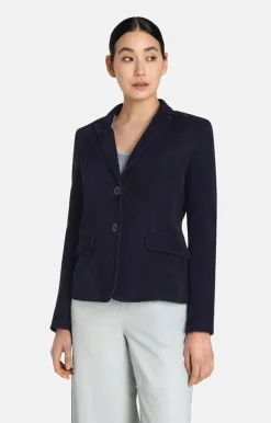 Leather Jackets<WERNER CHRIST Beata: Blazer With Signature Buttons Navy