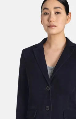 Leather Jackets<WERNER CHRIST Beata: Blazer With Signature Buttons Navy